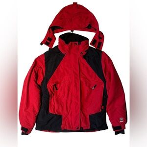 Women's Red and Black Ski Jacket